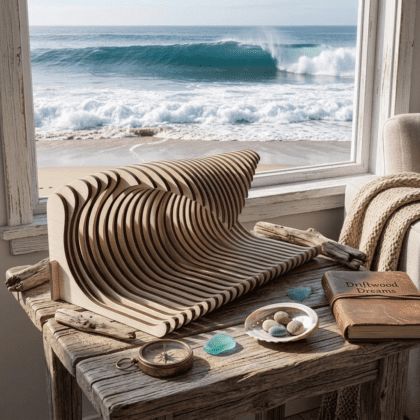 Ocean Wave Wooden 3D Laser Cut Wave Art