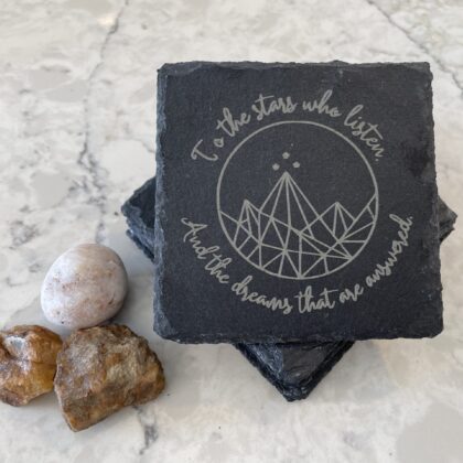 Encinitas 3D Custom Slate Coaster Tiles Laser Engraving