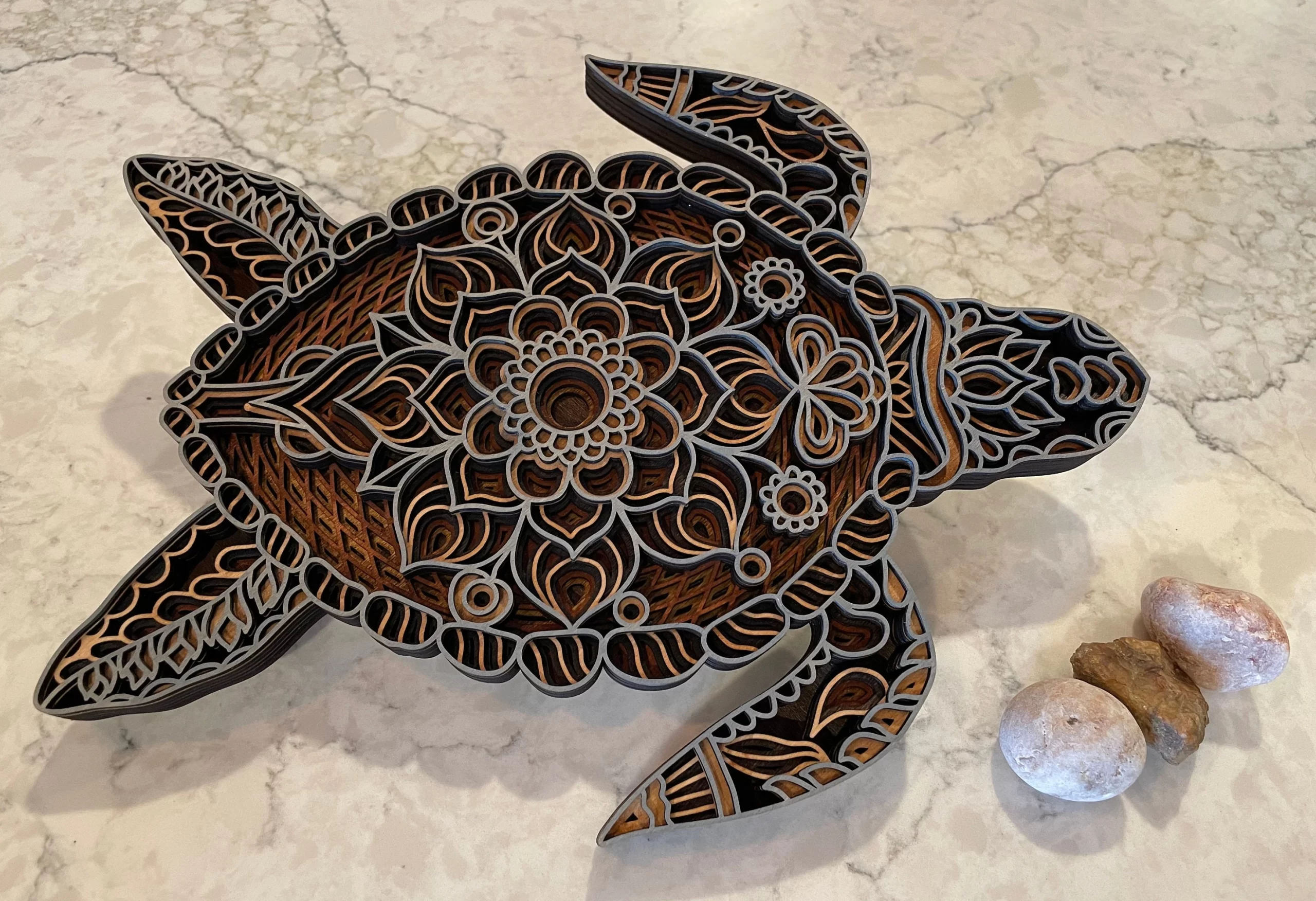 Cast Iron Marine Giant Sea Turtle Scroll Patterns Kitchen Paper