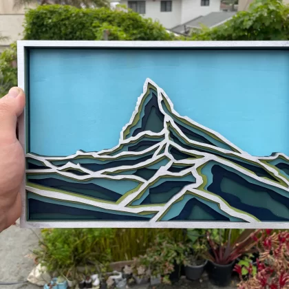 Encinitas 3D - Matterhorn Wood Mandala Art