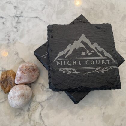ACOTAR - Night Court - 4x Laser Engraved Slate Coaster - A Court of Thorns and Roses Series - Sarah J Maas - Decor Mountain Three Star Encinitas 3D