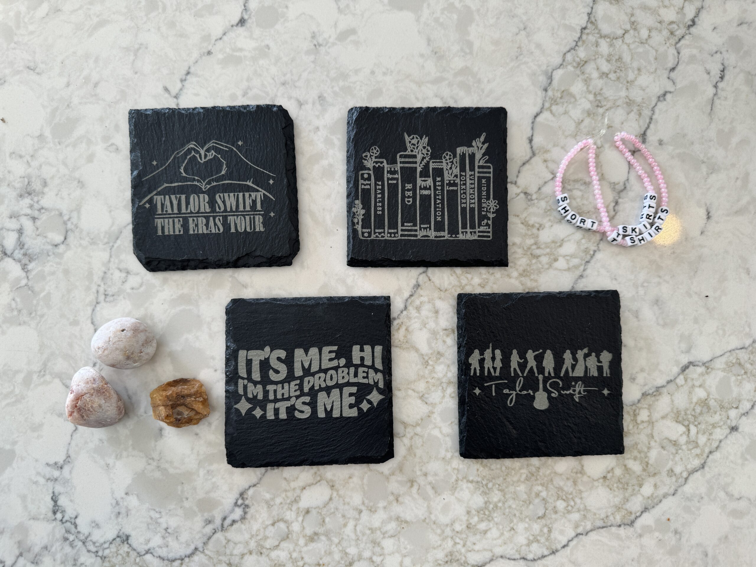 Handcrafted Slate Coasters for Taylor Swift Fans (4 Pack) - Drop 1 - Image 2