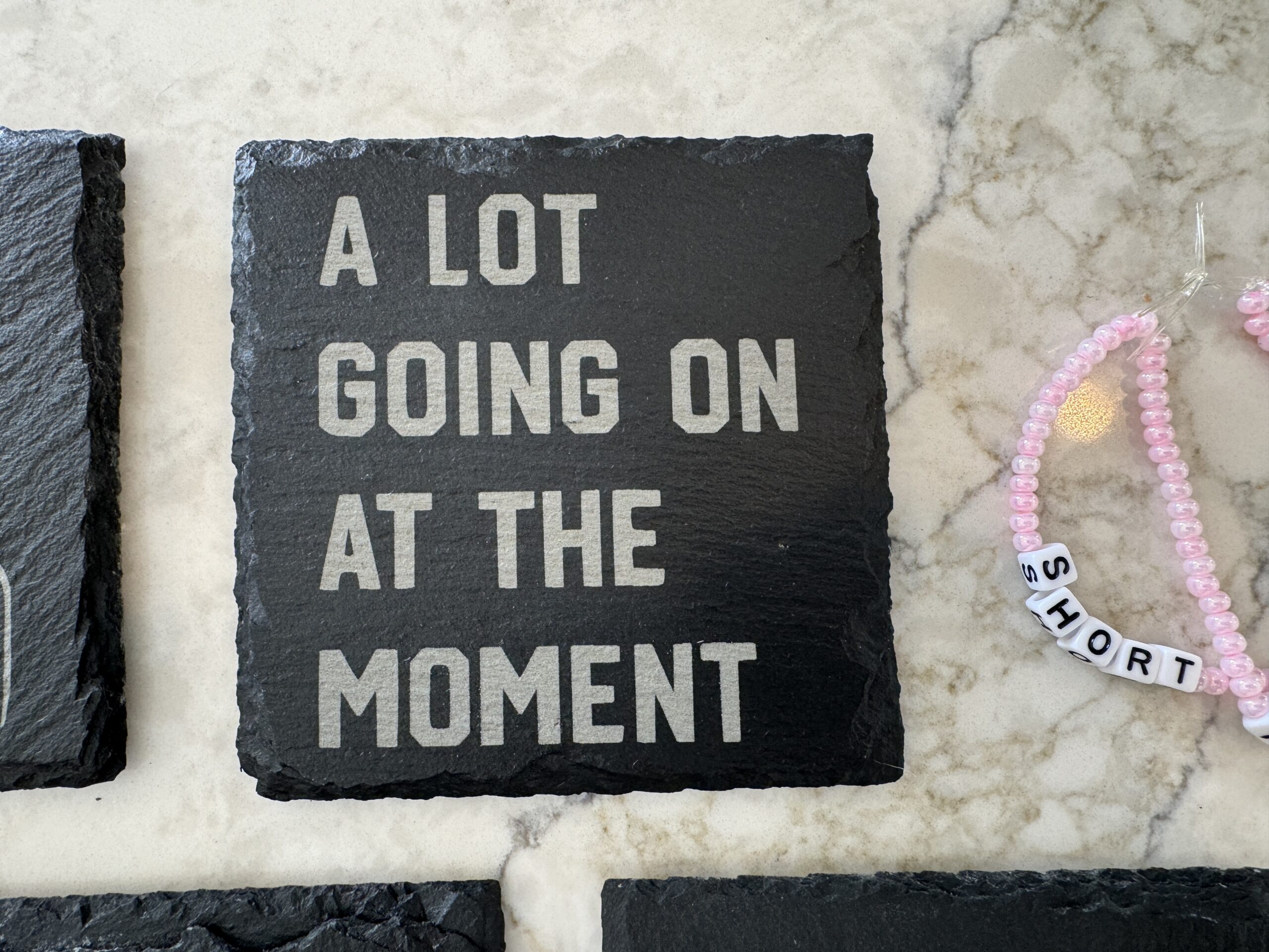 Encinitas 3D Custom Slate Coaster Tiles Laser Engraving