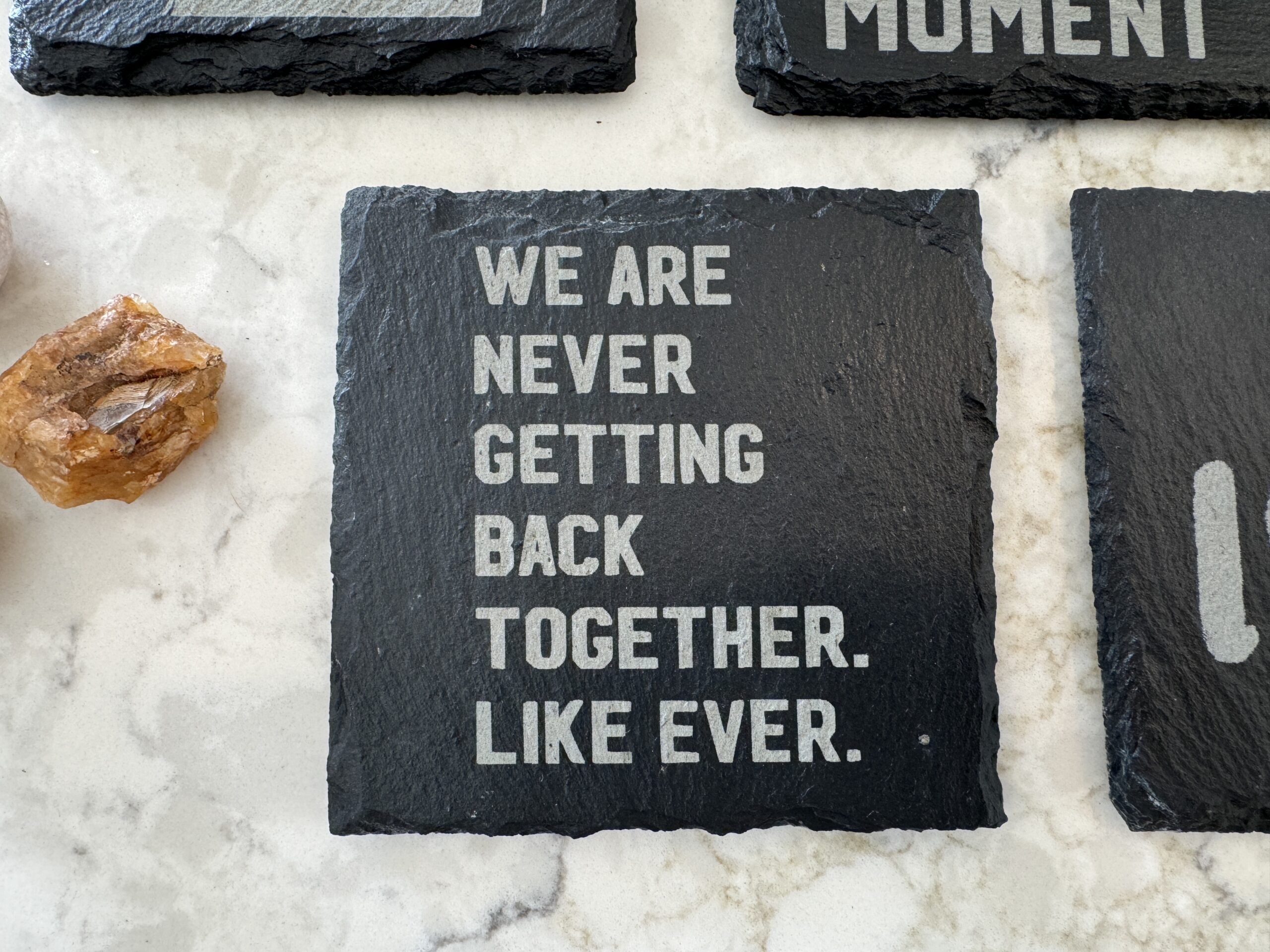 Handcrafted Slate Coasters for Taylor Swift Fans (4 Pack) Optional Stained Wood Coaster Holder - Drop 2 - Image 7