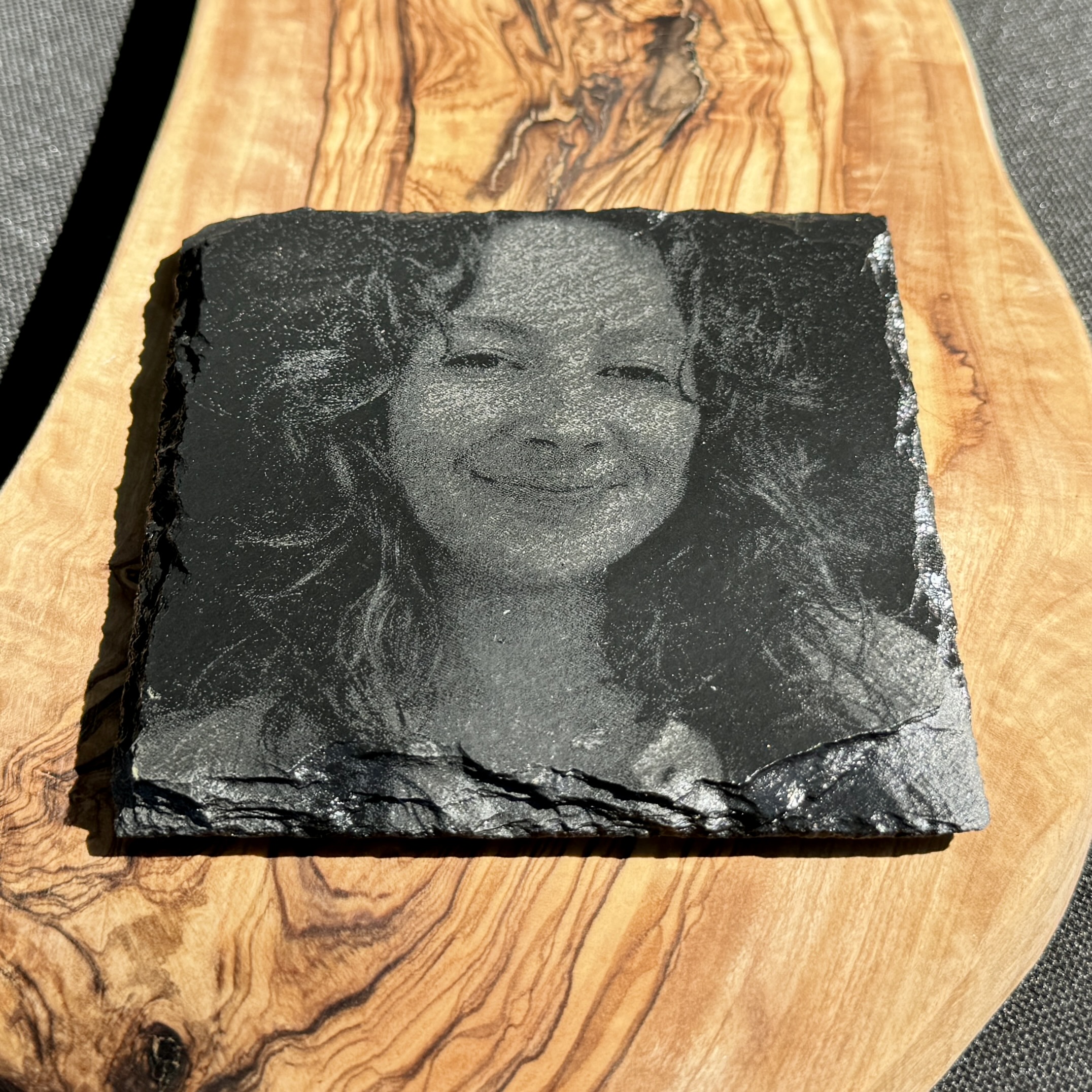 Custom Photo Laser Engraved Slate Tile (4x)