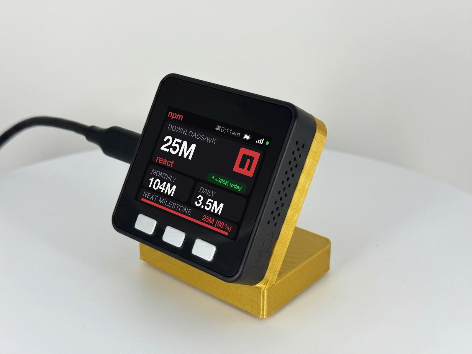 npm Download Counter Desk Display - Image 2