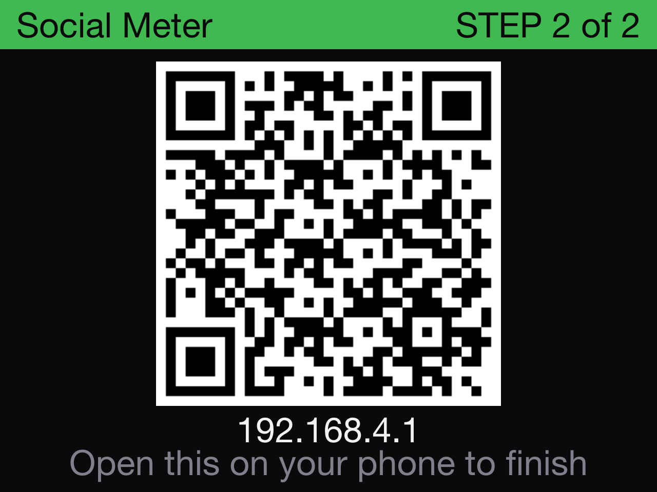 device showing the setup address