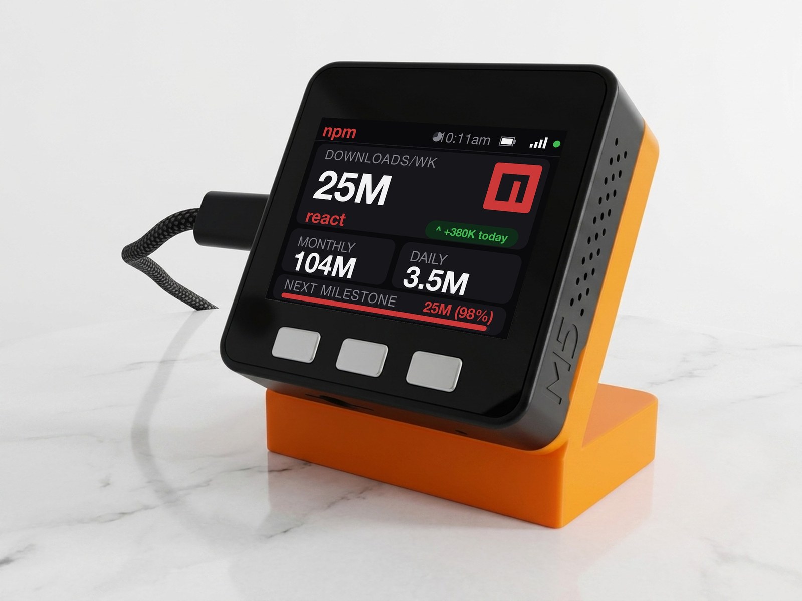 npm Download Counter Desk Display - Image 3