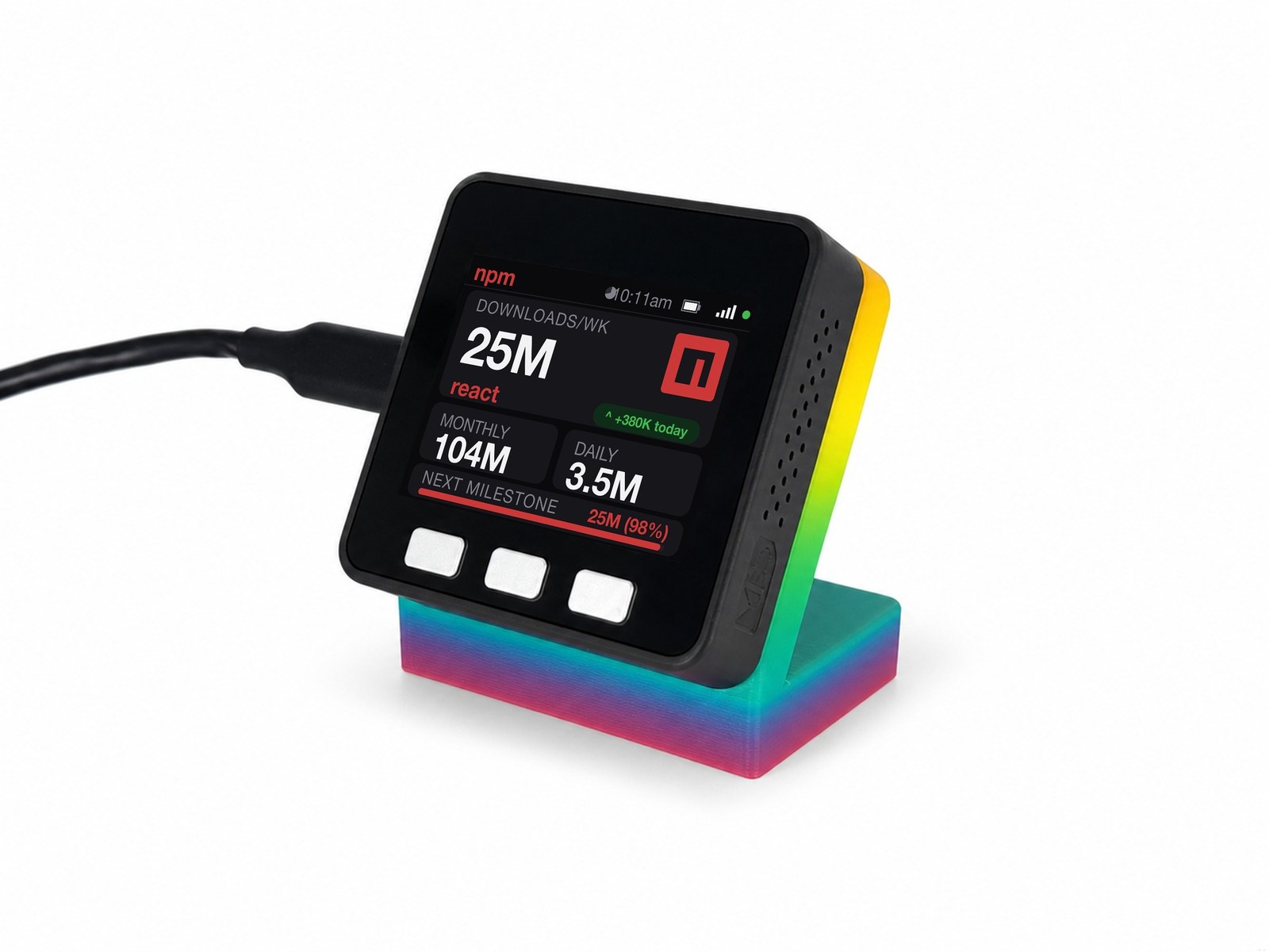 npm Download Counter Desk Display - Image 4