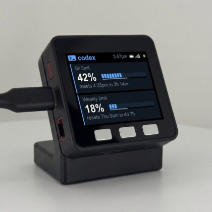 OpenAI Codex Usage Meter Desk Display for ChatGPT