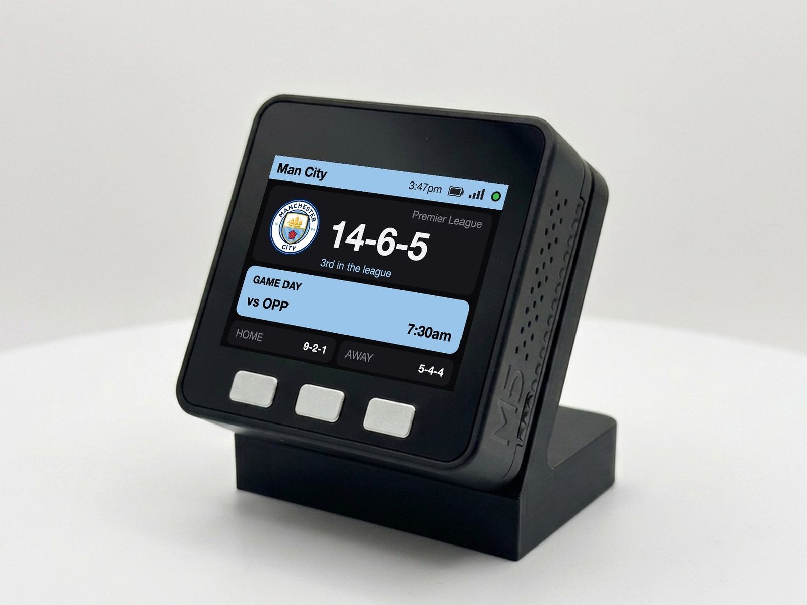 Manchester Soccer Scoreboard Desk Display (Sky Blue) - Image 2