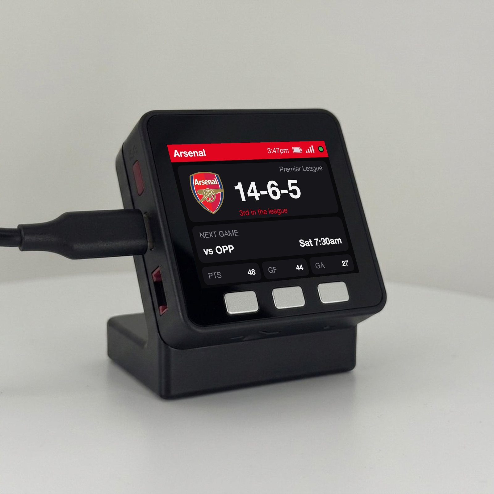 North London Soccer Scoreboard Desk Display (Red and White) - Image 3
