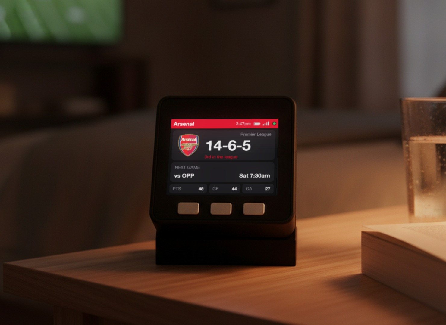 North London Soccer Scoreboard Desk Display (Red and White) - Image 9