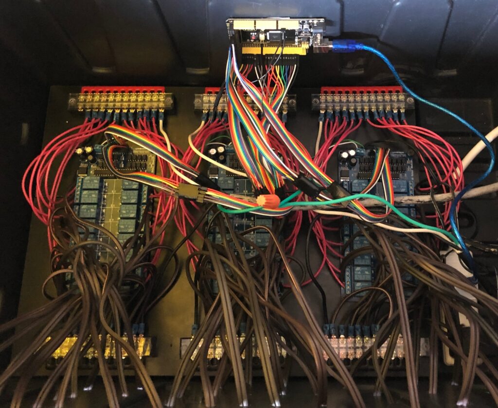 Custom relay control board with Arduino wiring