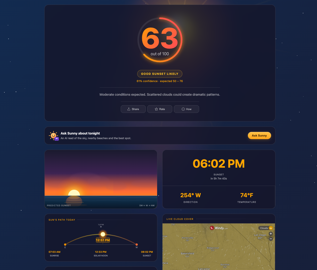 Sunset Score screenshot