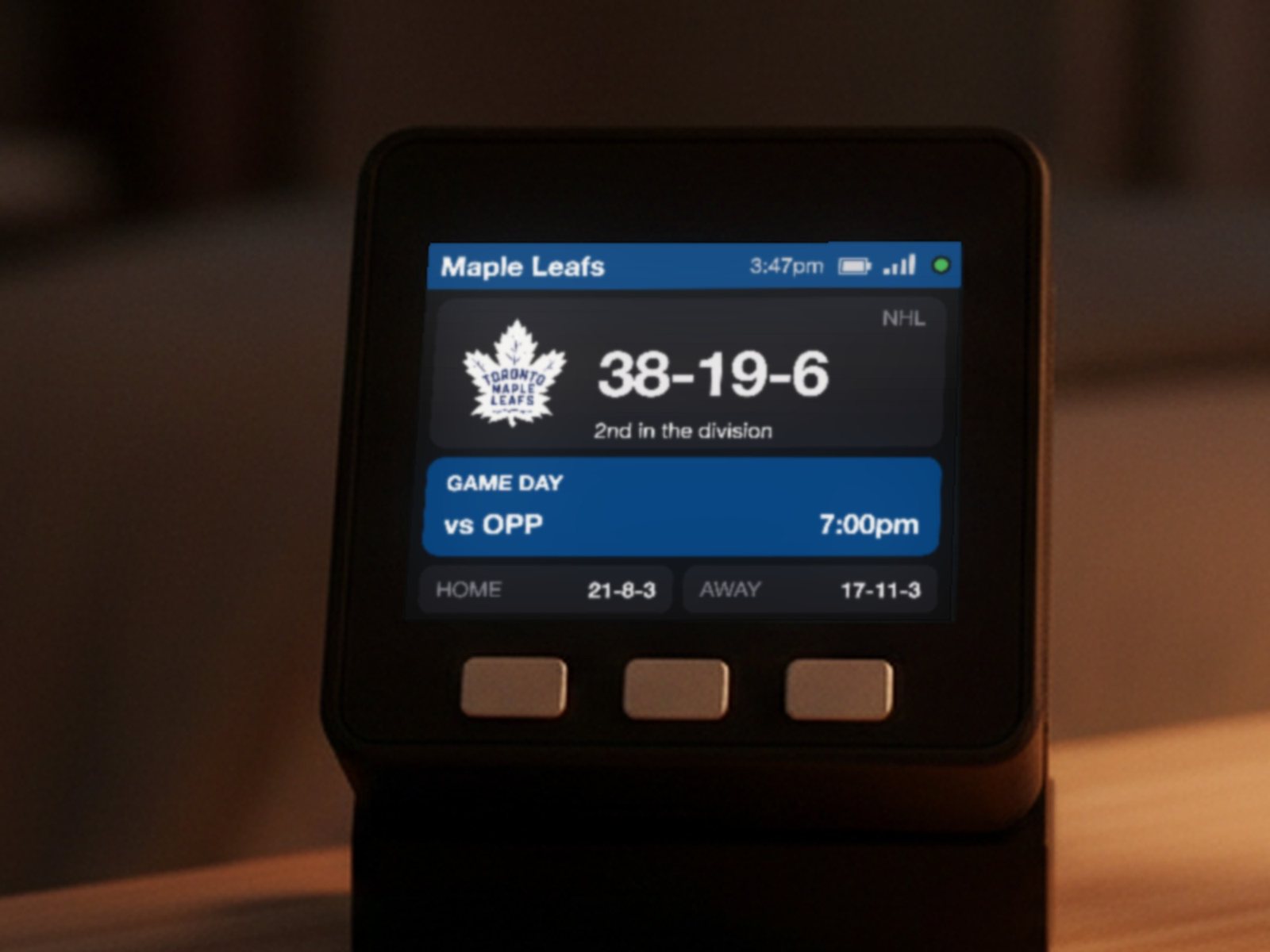 Toronto Hockey Scoreboard Desk Display