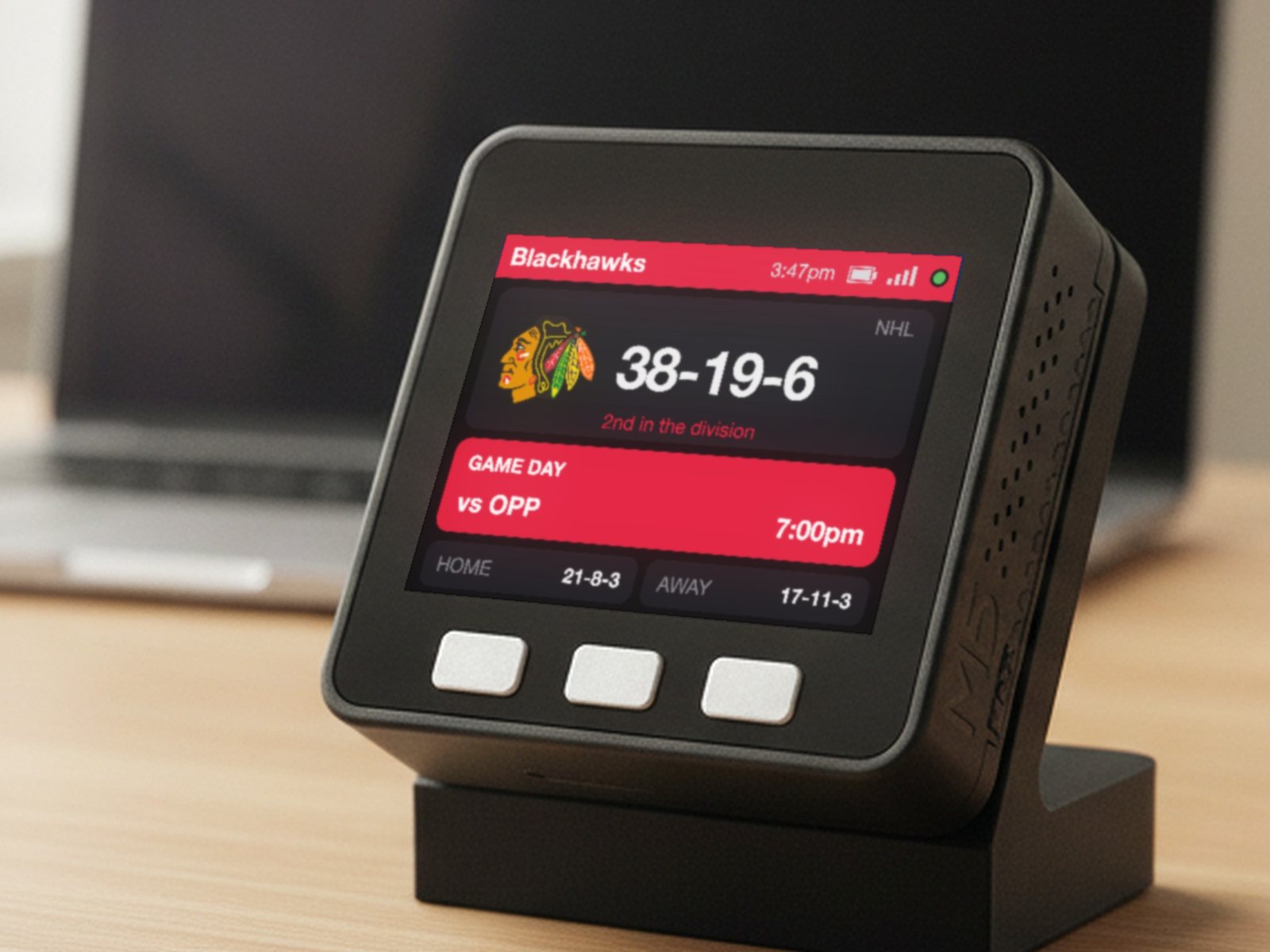 Chicago Hockey Scoreboard Desk Display