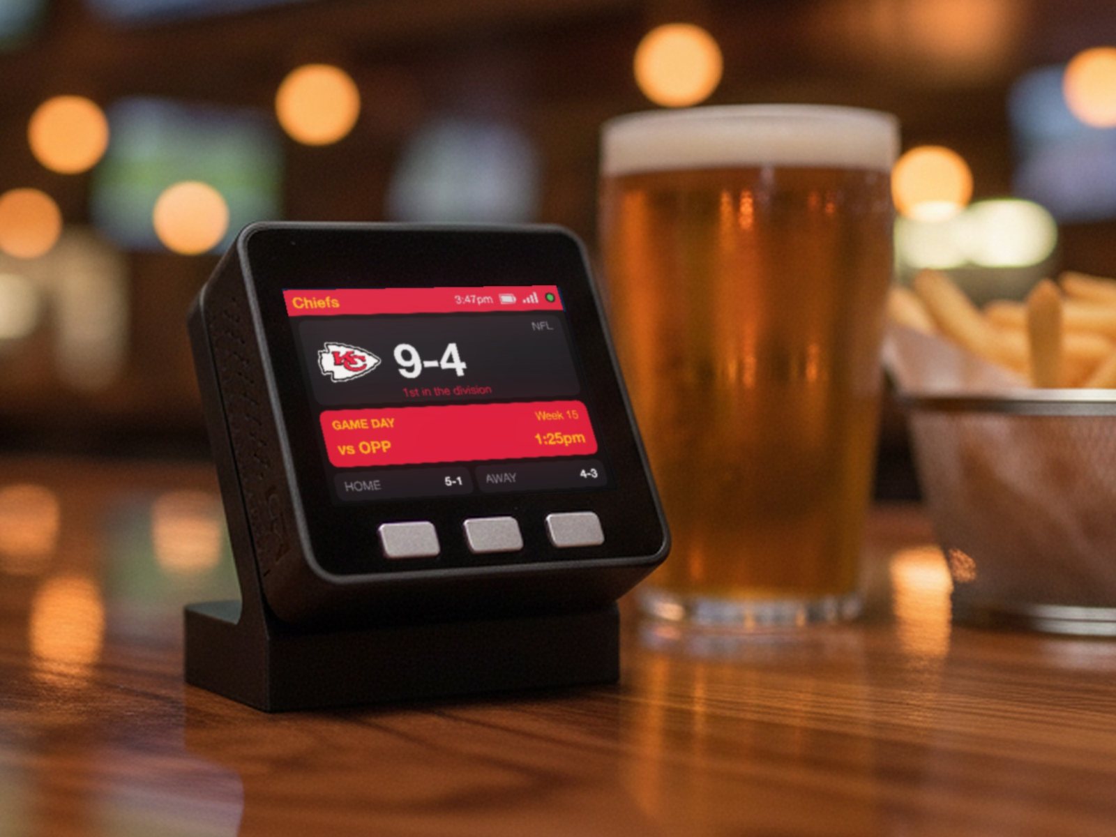 Sports Meter live scoreboard desk display by Encinitas 3D